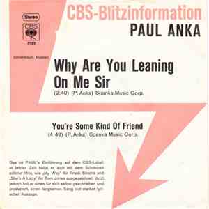 Paul Anka - Why Are You Leaning On Me Sir download mp3 flac